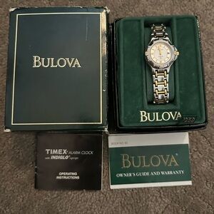 Bulova Silver Watch With Gold Accents